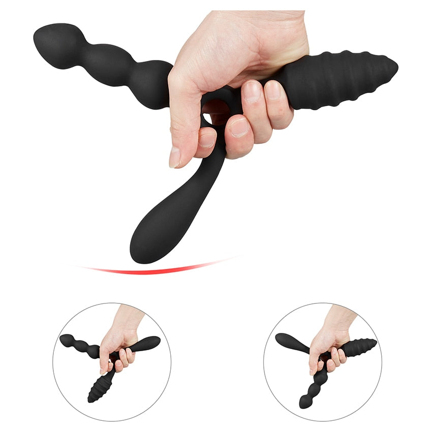 Silicone Butt Vagina Plug 3 In 1 Erotic Anal Sex Toy Anal Beads Butt Plug Anus Prostate Stimulator Massager Anal for Women Men - buysextoyth