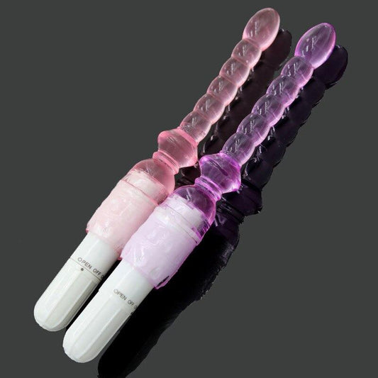 Silicone Jelly Long Anal Vibrator Magic Wand Anal Butt Plug Beads G Spot Massager Adult Sex Toys for Woman Couples Masturbation - buysextoyth