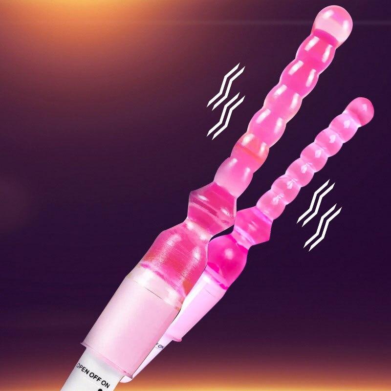 Silicone Jelly Long Anal Vibrator Magic Wand Anal Butt Plug Beads G Spot Massager Adult Sex Toys for Woman Couples Masturbation - buysextoyth