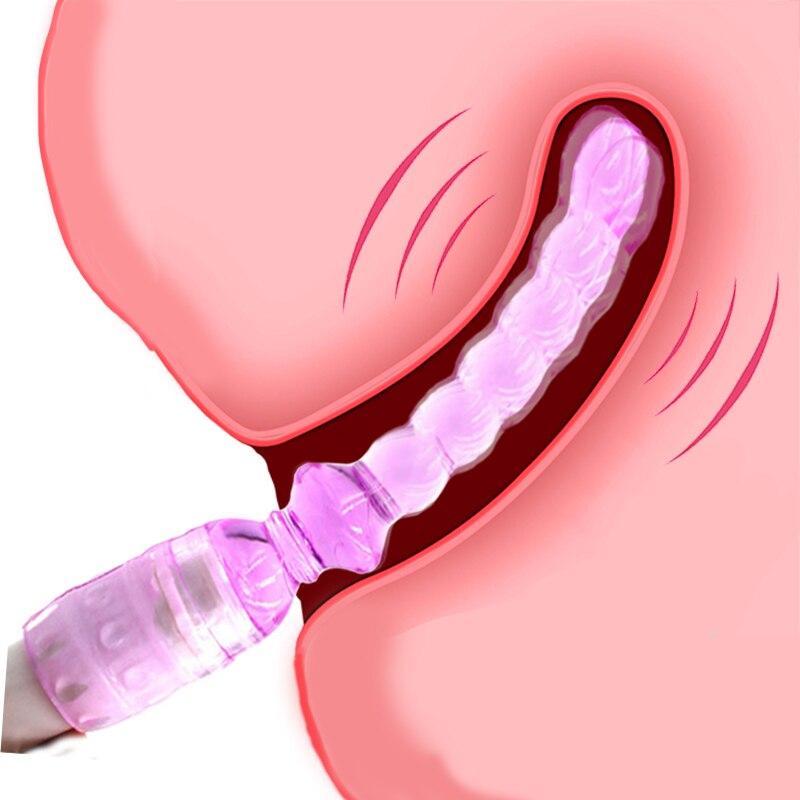 Silicone Jelly Long Anal Vibrator Magic Wand Anal Butt Plug Beads G Spot Massager Adult Sex Toys for Woman Couples Masturbation - buysextoyth
