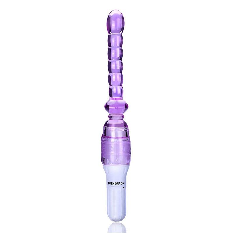 Silicone Jelly Long Anal Vibrator Magic Wand Anal Butt Plug Beads G Spot Massager Adult Sex Toys for Woman Couples Masturbation - buysextoyth