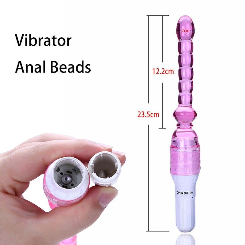 Silicone Jelly Long Anal Vibrator Magic Wand Anal Butt Plug Beads G Spot Massager Adult Sex Toys for Woman Couples Masturbation - buysextoyth