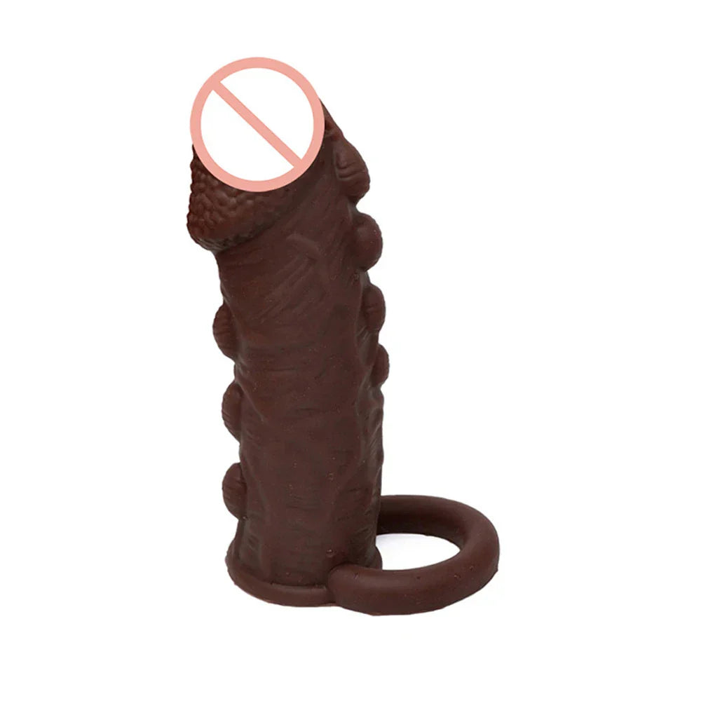 Silicone Penis Cover Reusable Condom Enlargement Extra Thick Penis Extender Cock Rings Sleeve Delay Ejaculation Sexitoys For Men - buysextoyth