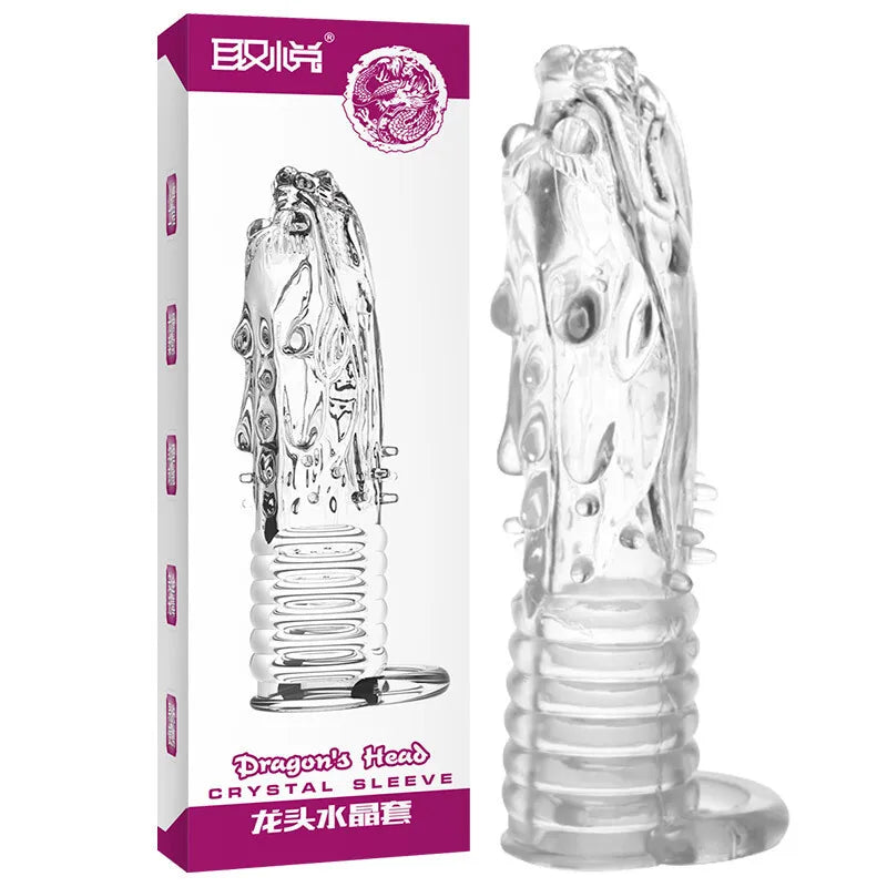 Silicone Penis Sleeves Reusable Condoms Cock Enlarger Penis Erection Sex Toy for Men Transparent Penis Enlargement Men Sex Toys - buysextoyth