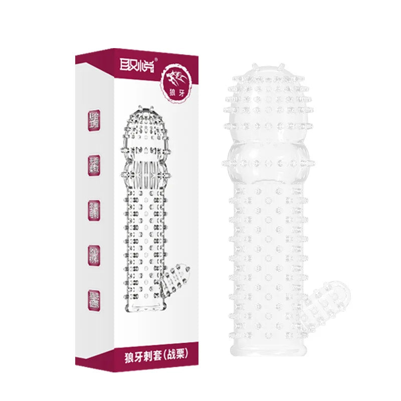 Silicone Penis Sleeves Reusable Condoms Cock Enlarger Penis Erection Sex Toy for Men Transparent Penis Enlargement Men Sex Toys - buysextoyth