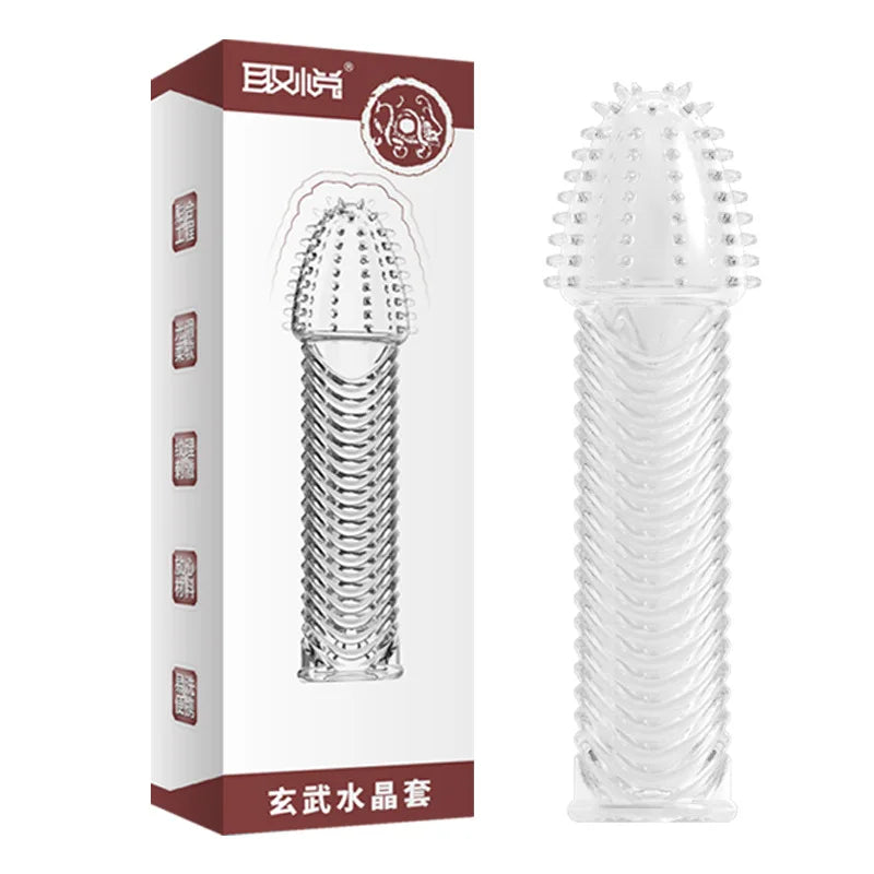 Silicone Penis Sleeves Reusable Condoms Cock Enlarger Penis Erection Sex Toy for Men Transparent Penis Enlargement Men Sex Toys - buysextoyth