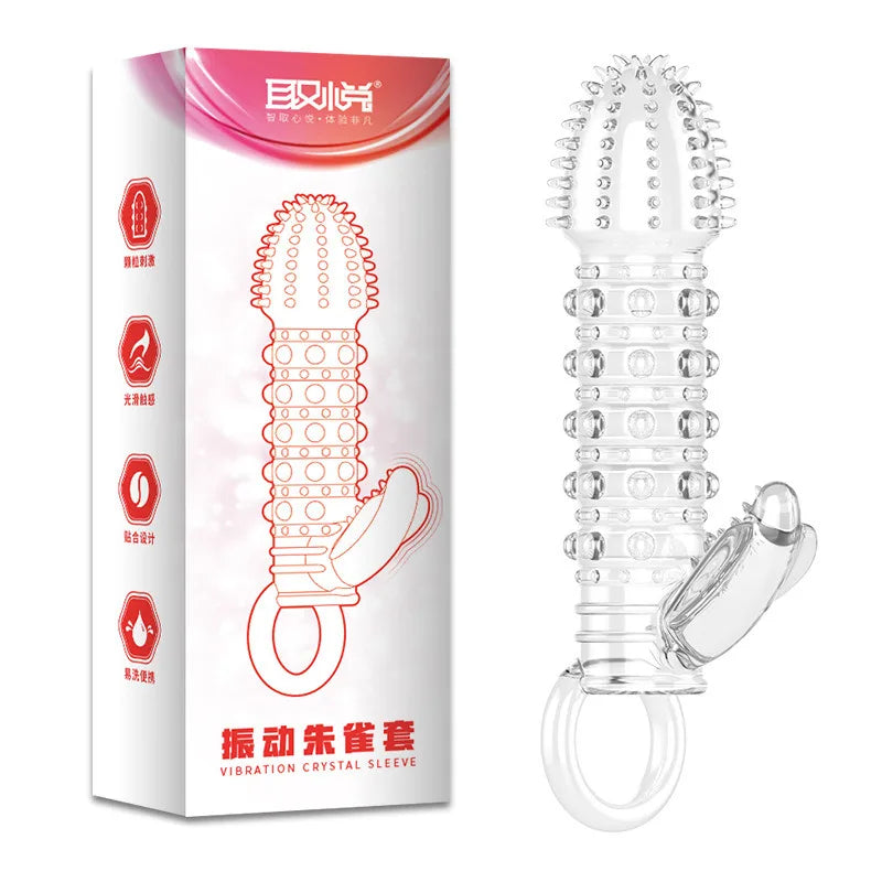 Silicone Penis Sleeves Reusable Condoms Cock Enlarger Penis Erection Sex Toy for Men Transparent Penis Enlargement Men Sex Toys - buysextoyth
