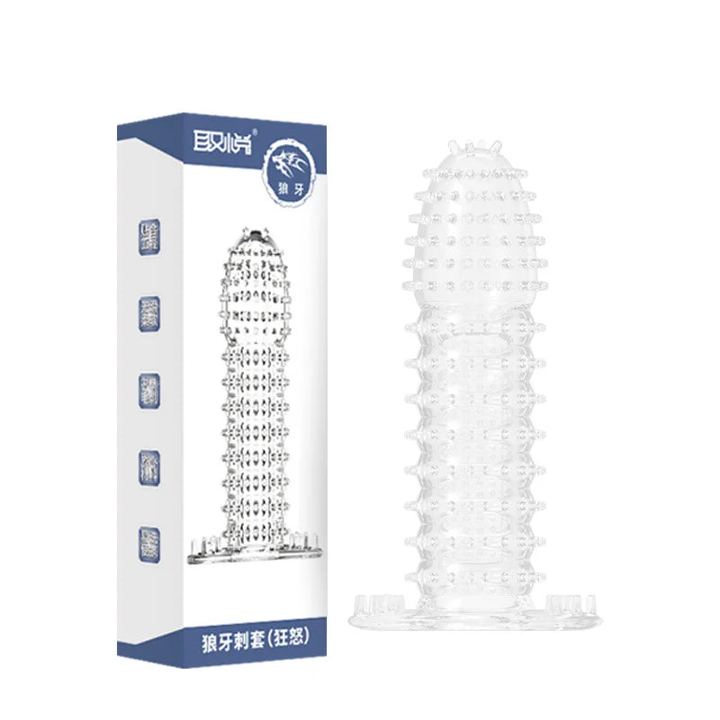 Silicone Penis Sleeves Reusable Condoms Cock Enlarger Penis Erection Sex Toy for Men Transparent Penis Enlargement Men Sex Toys - buysextoyth
