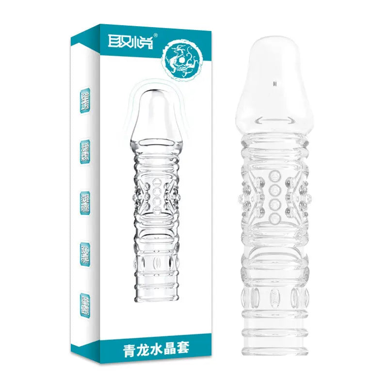 Silicone Penis Sleeves Reusable Condoms Cock Enlarger Penis Erection Sex Toy for Men Transparent Penis Enlargement Men Sex Toys - buysextoyth