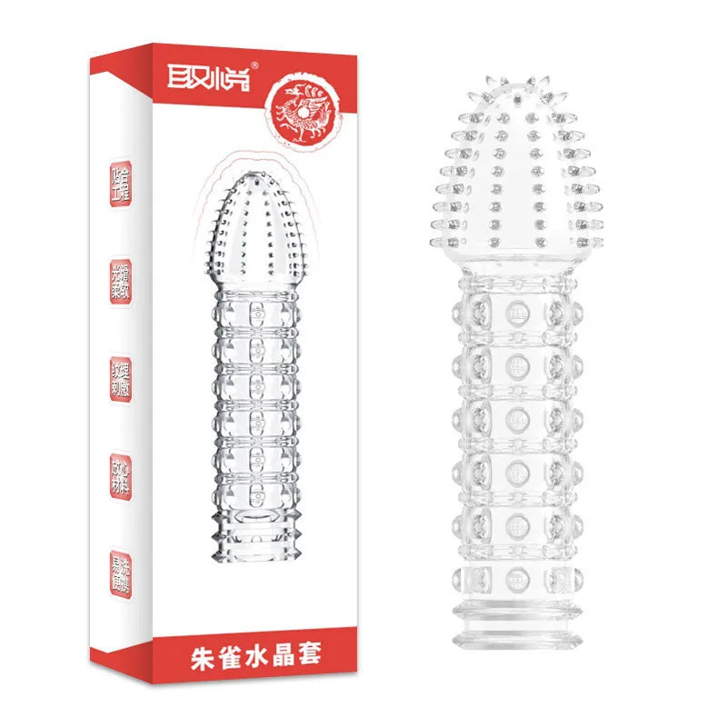 Silicone Penis Sleeves Reusable Condoms Cock Enlarger Penis Erection Sex Toy for Men Transparent Penis Enlargement Men Sex Toys - buysextoyth