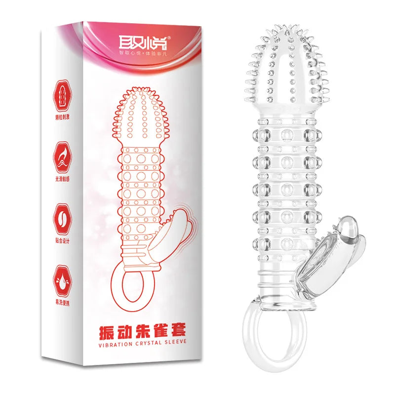 Silicone Penis Sleeves Reusable Condoms Cock Enlarger Penis Erection Sex Toy for Men Transparent Penis Enlargement Men Sex Toys - buysextoyth