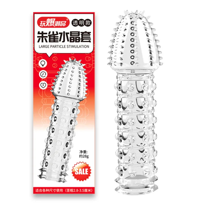 Silicone Penis Sleeves Reusable Condoms Cock Enlarger Penis Erection Sex Toy for Men Transparent Penis Enlargement Men Sex Toys - buysextoyth