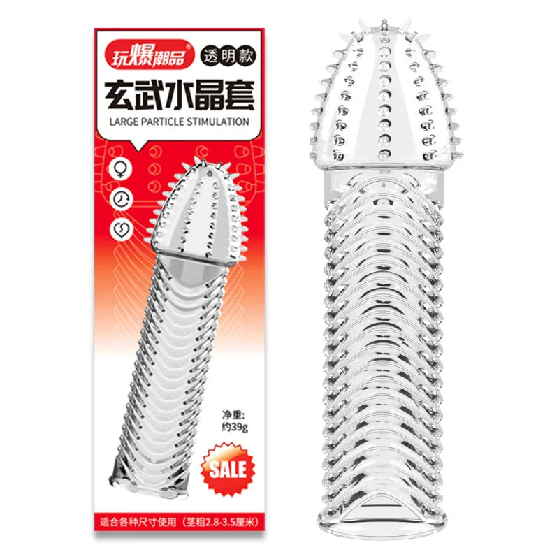 Silicone Penis Sleeves Reusable Condoms Cock Enlarger Penis Erection Sex Toy for Men Transparent Penis Enlargement Men Sex Toys - buysextoyth