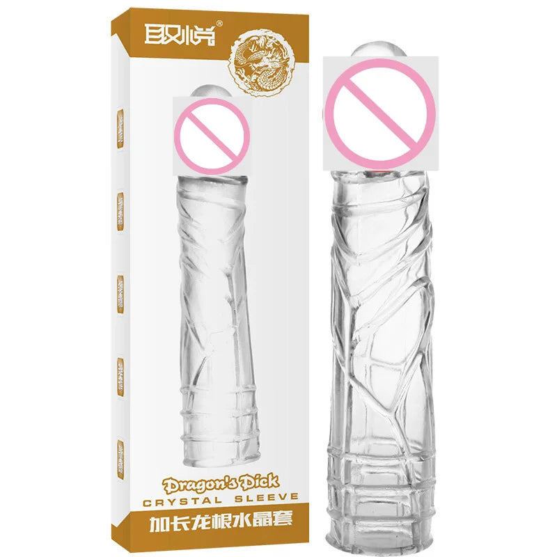Silicone Penis Sleeves Reusable Condoms Cock Enlarger Penis Erection Sex Toy for Men Transparent Penis Enlargement Men Sex Toys - buysextoyth