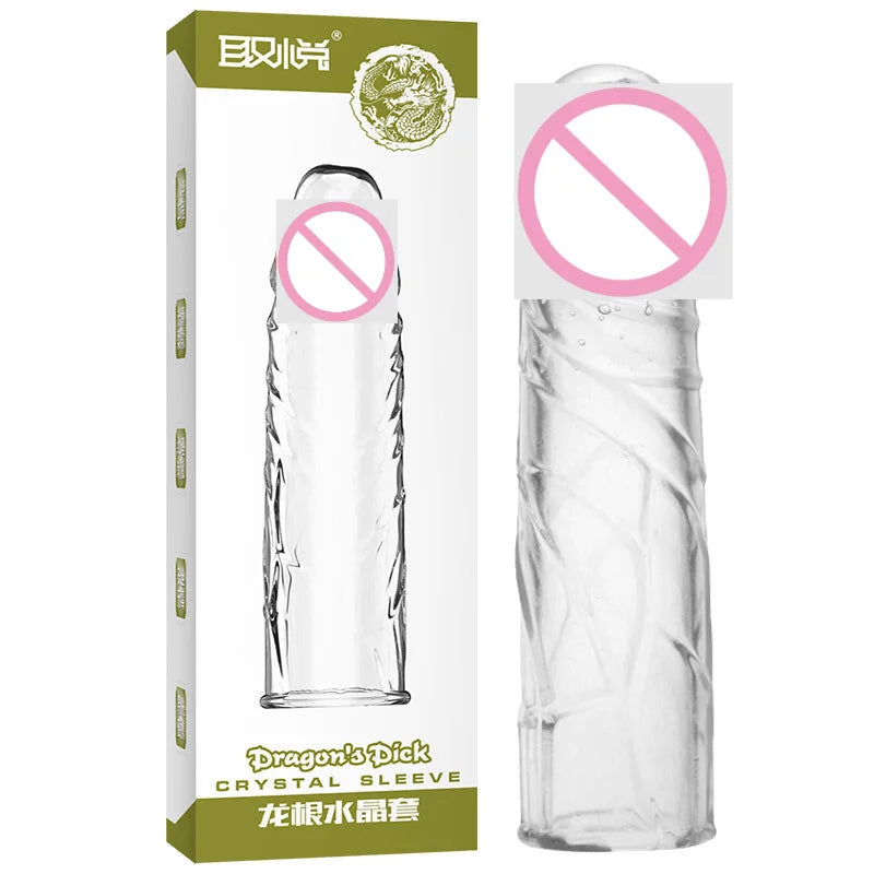 Silicone Penis Sleeves Reusable Condoms Cock Enlarger Penis Erection Sex Toy for Men Transparent Penis Enlargement Men Sex Toys - buysextoyth