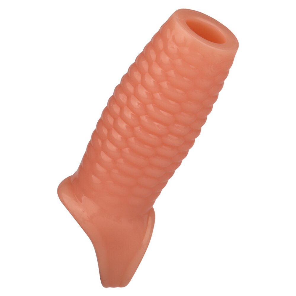 Silicone Reusable Penis Sleeve Flexible Glans Penis Enlarger Extender Delay Ejaculation Cock Ring Sleeve Adult Sex Toys for Men - buysextoyth
