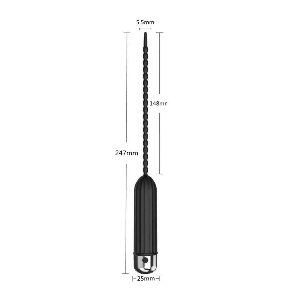 Silicone Urethral Dilators Penis Plug 10 Speed Vibrating Insertion Urethral Plug Catheter Sounds Vibrator Sex Toys for Men Adult - buysextoyth
