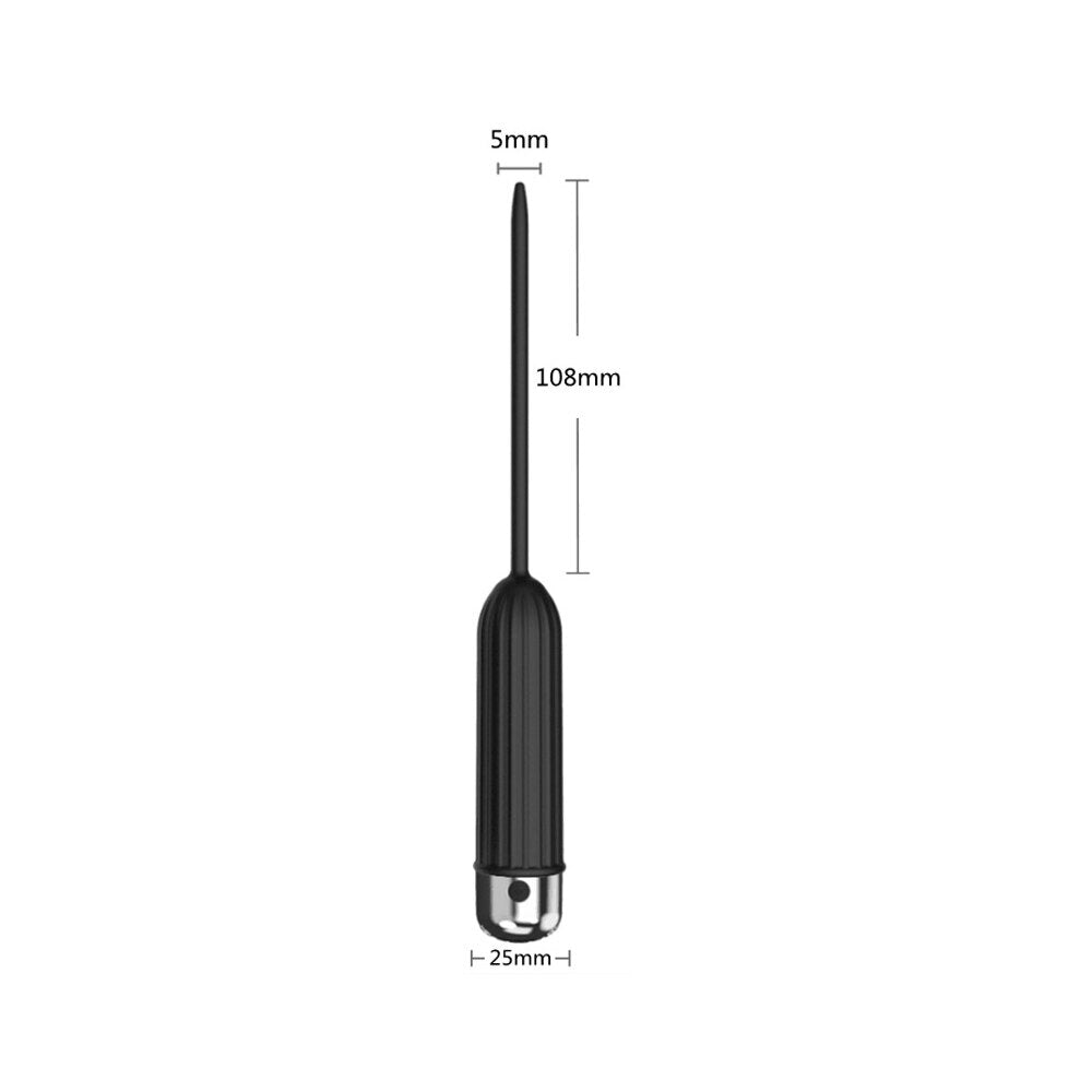 Silicone Urethral Dilators Penis Plug 10 Speed Vibrating Insertion Urethral Plug Catheter Sounds Vibrator Sex Toys for Men Adult - buysextoyth