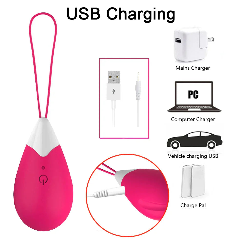 Silicone Vibrating Eggs Wireless Vaginal Ball Vibrating Exercises Smart Love Ball Remote Jump Eggs Vibrator Sex Toys for Women - buysextoyth