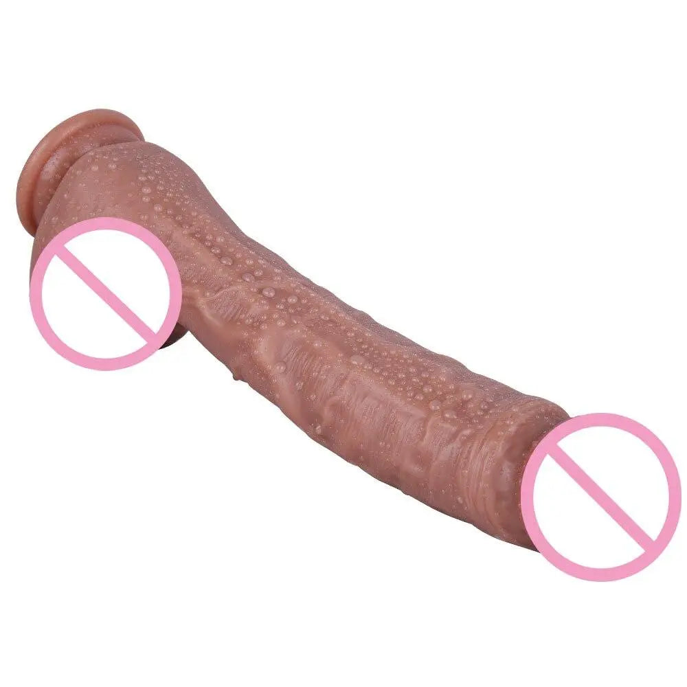 Skin Feeling Liquid Silicone Realistic XXL Dildo Soft Material Black Huge Penis Dick Suction Cup Sex Toys for Woman Masturbation - buysextoyth