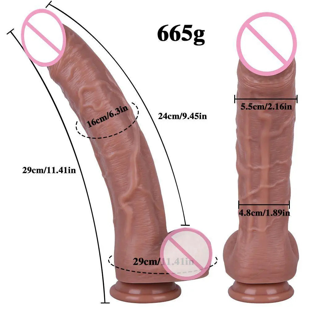 Skin Feeling Liquid Silicone Realistic XXL Dildo Soft Material Black Huge Penis Dick Suction Cup Sex Toys for Woman Masturbation - buysextoyth