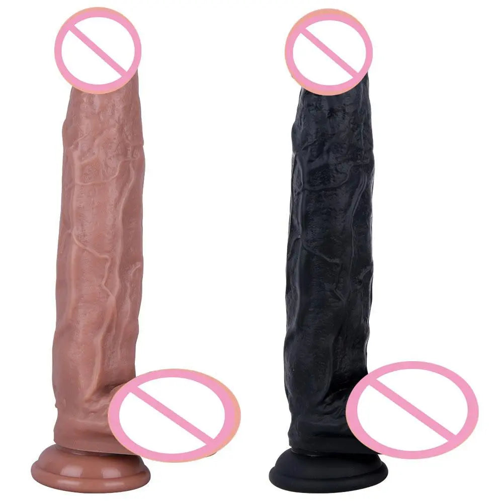 Skin Feeling Liquid Silicone Realistic XXL Dildo Soft Material Black Huge Penis Dick Suction Cup Sex Toys for Woman Masturbation - buysextoyth