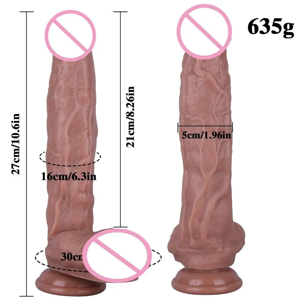 Skin Feeling Liquid Silicone Realistic XXL Dildo Soft Material Black Huge Penis Dick Suction Cup Sex Toys for Woman Masturbation - buysextoyth
