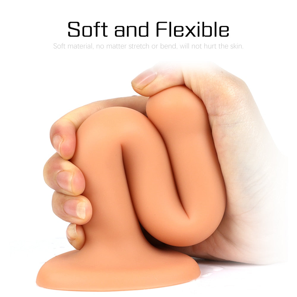 Slender Anal Plug Powerful Suction Cup Soft Dildo G-spot Vaginal Stimulator Butt Plug Prostate Massager Sex Toys for Man Woman - buysextoyth