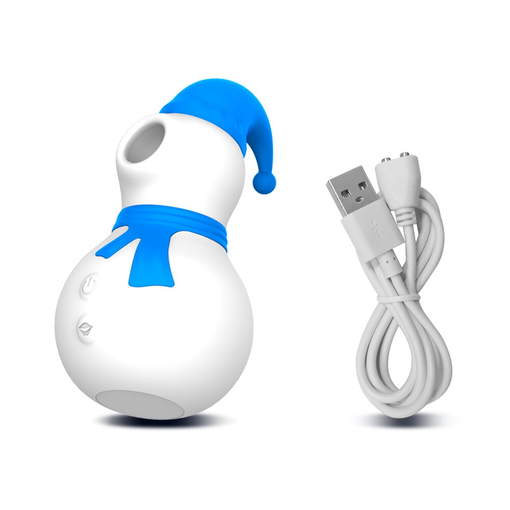 Snowman Clit Sucker Vibrator เซ็กซ์ทอยสำหรับผู้หญิงผู้ใหญ่18หัวนมคริสต์มาสหญิง Clitoris สูญญากาศกระตุ้นอมควย Oral - buysextoyth