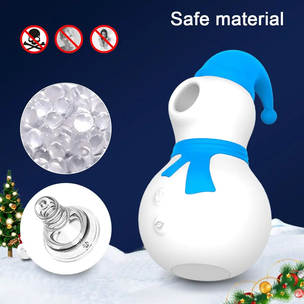 Snowman Clit Sucker Vibrator เซ็กซ์ทอยสำหรับผู้หญิงผู้ใหญ่18หัวนมคริสต์มาสหญิง Clitoris สูญญากาศกระตุ้นอมควย Oral - buysextoyth