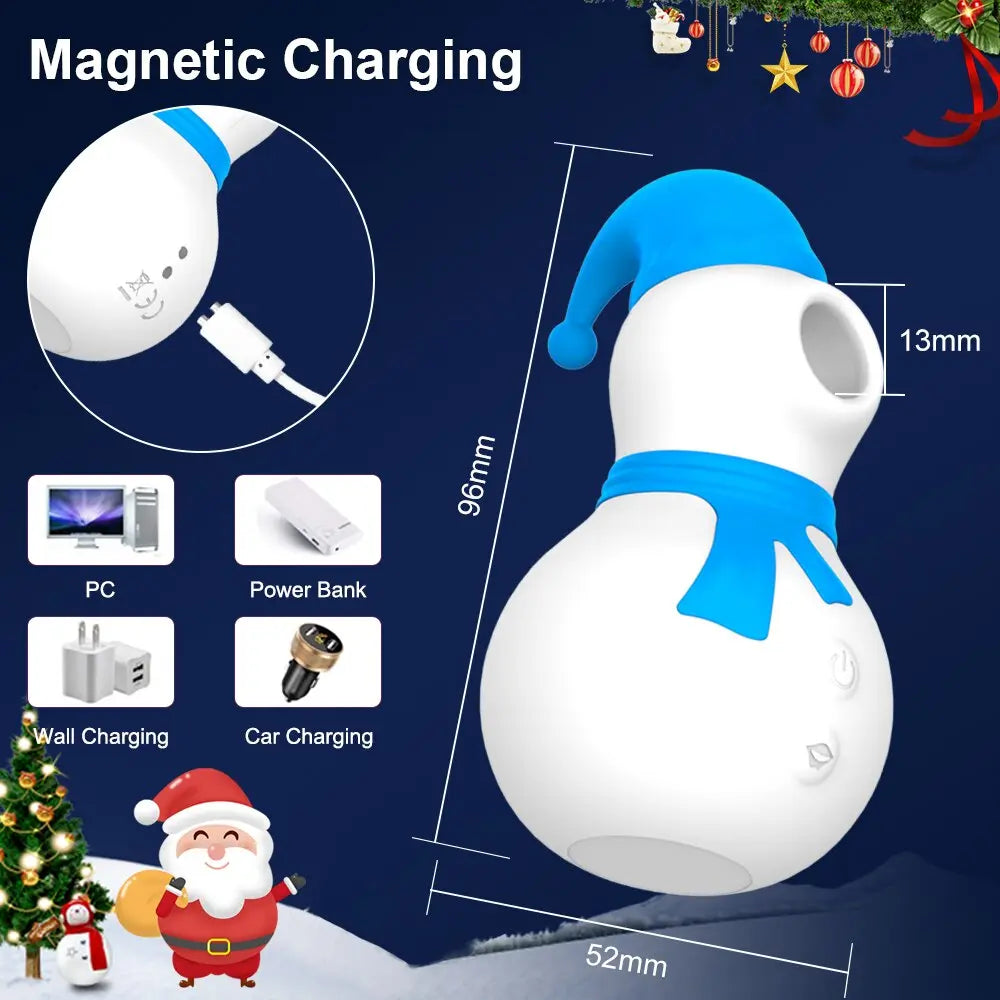 Snowman Clit Sucker Vibrator เซ็กซ์ทอยสำหรับผู้หญิงผู้ใหญ่18หัวนมคริสต์มาสหญิง Clitoris สูญญากาศกระตุ้นอมควย Oral - buysextoyth