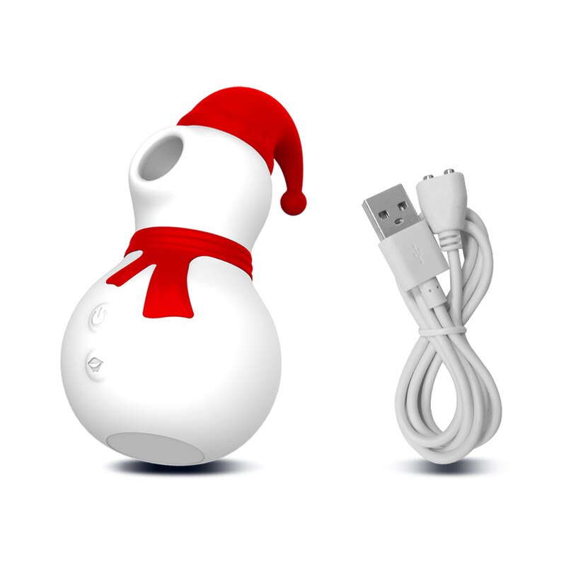 Snowman Clit Sucker Vibrator เซ็กซ์ทอยสำหรับผู้หญิงผู้ใหญ่18หัวนมคริสต์มาสหญิง Clitoris สูญญากาศกระตุ้นอมควย Oral - buysextoyth