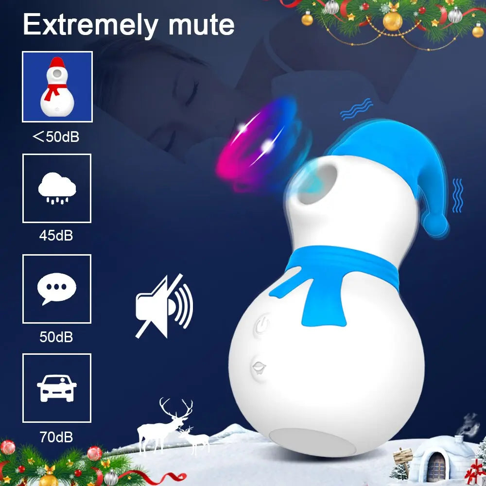 Snowman Clit Sucker Vibrator เซ็กซ์ทอยสำหรับผู้หญิงผู้ใหญ่18หัวนมคริสต์มาสหญิง Clitoris สูญญากาศกระตุ้นอมควย Oral - buysextoyth