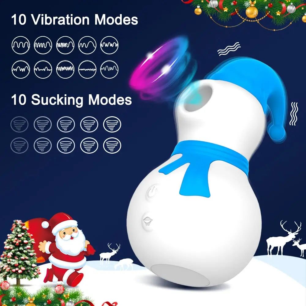 Snowman Clit Sucker Vibrator เซ็กซ์ทอยสำหรับผู้หญิงผู้ใหญ่18หัวนมคริสต์มาสหญิง Clitoris สูญญากาศกระตุ้นอมควย Oral - buysextoyth