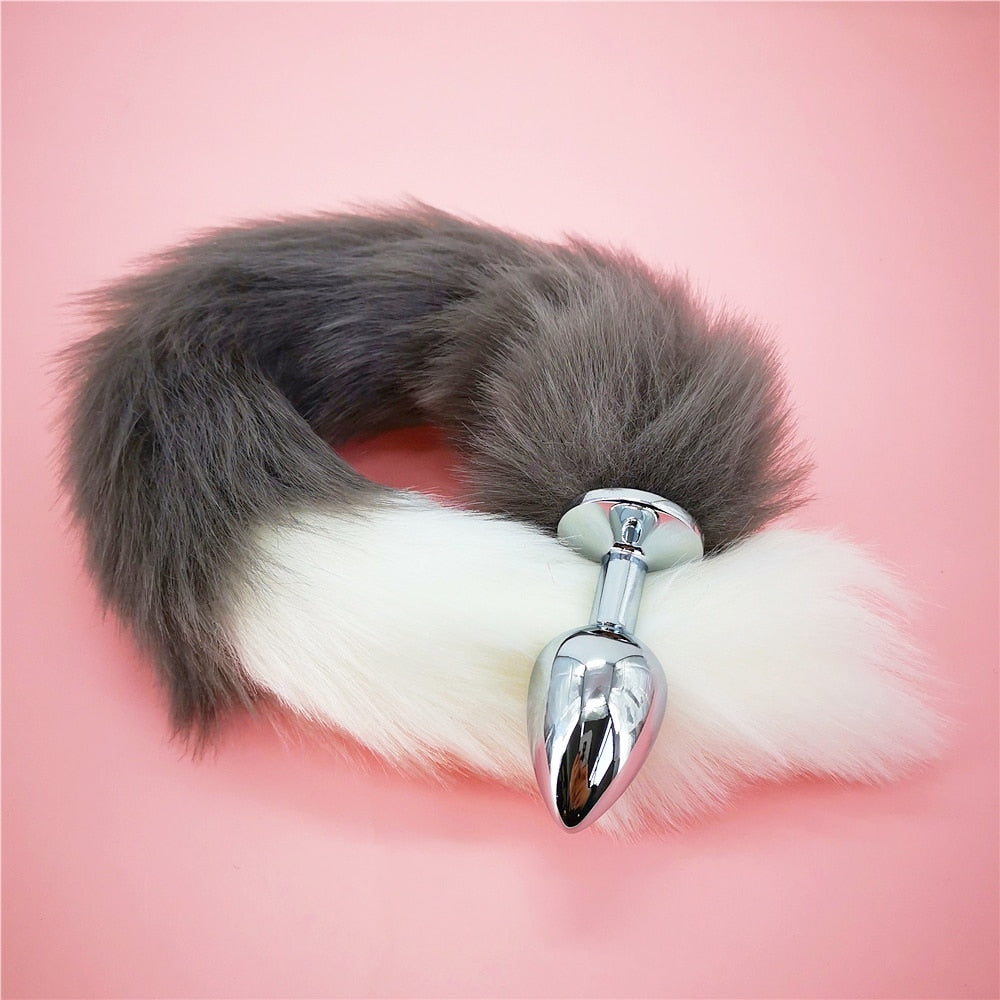 Soft Anal Plug Faux Fox Tail Cosplay Butt Plug Anal Sex Tail Stainless Smooth Steel Butt Plug Anal Sex Toys for Woman Couples - buysextoyth