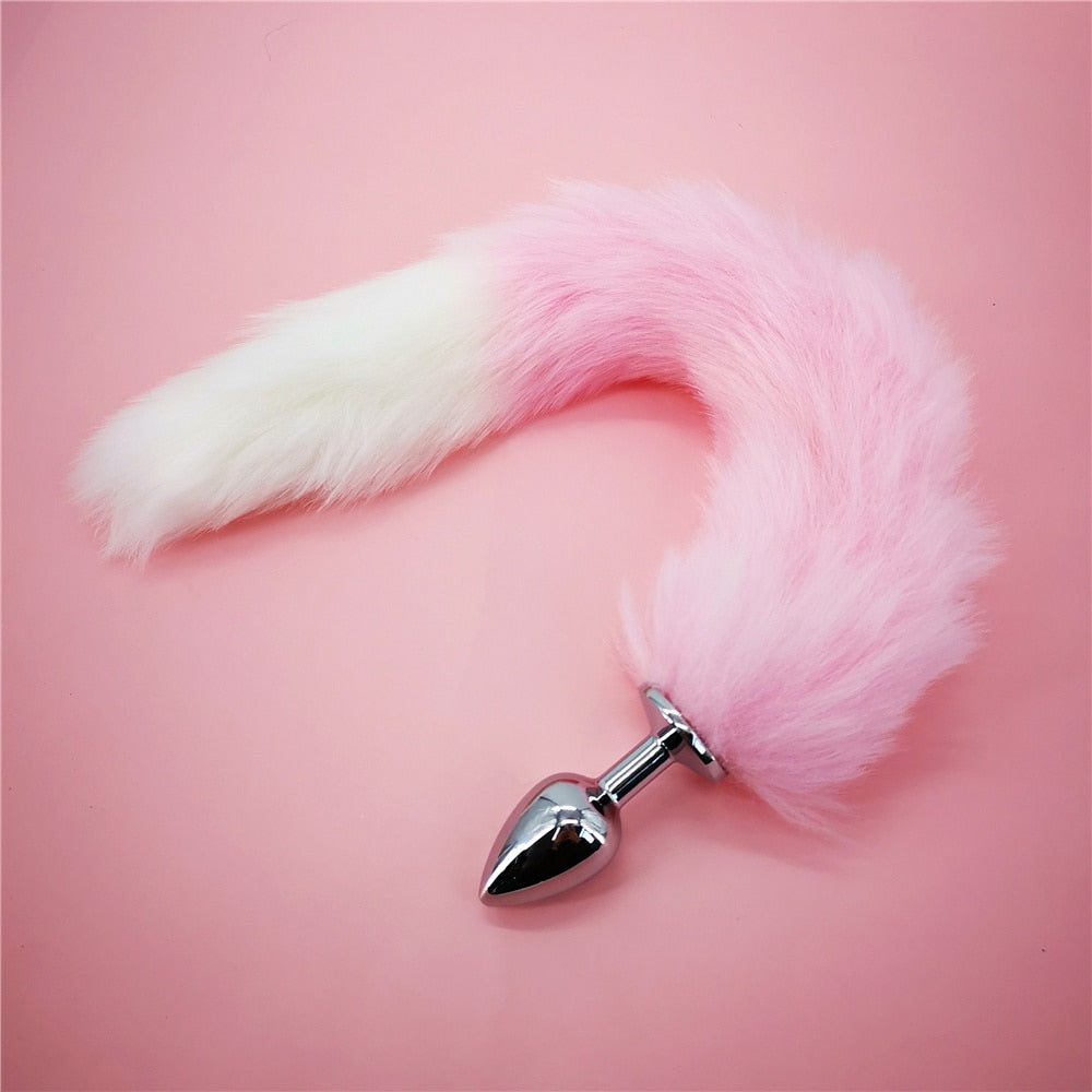 Soft Anal Plug Faux Fox Tail Cosplay Butt Plug Anal Sex Tail Stainless Smooth Steel Butt Plug Anal Sex Toys for Woman Couples - buysextoyth