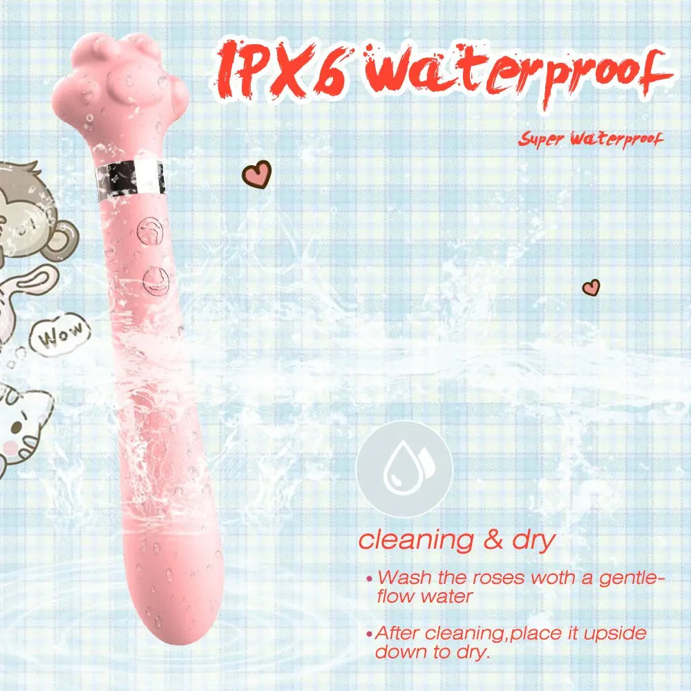 Soft น่ารัก Cat Claw Double Vibrator ซิลิโคนกันน้ำ Wand Masturbator เพศของเล่นสำหรับหญิงช่องคลอด G-Spot Anal นวด Shop - buysextoyth