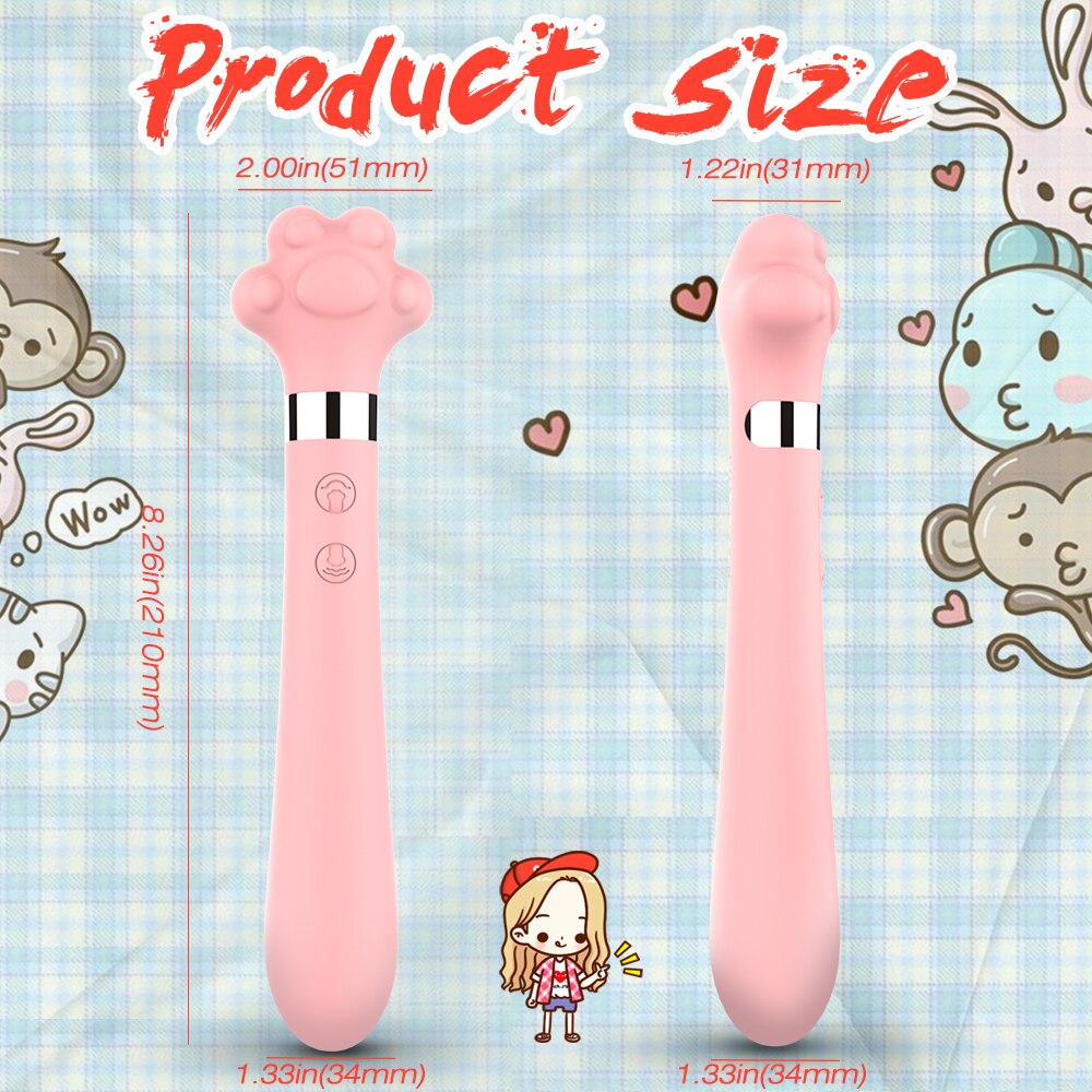 Soft น่ารัก Cat Claw Double Vibrator ซิลิโคนกันน้ำ Wand Masturbator เพศของเล่นสำหรับหญิงช่องคลอด G-Spot Anal นวด Shop - buysextoyth
