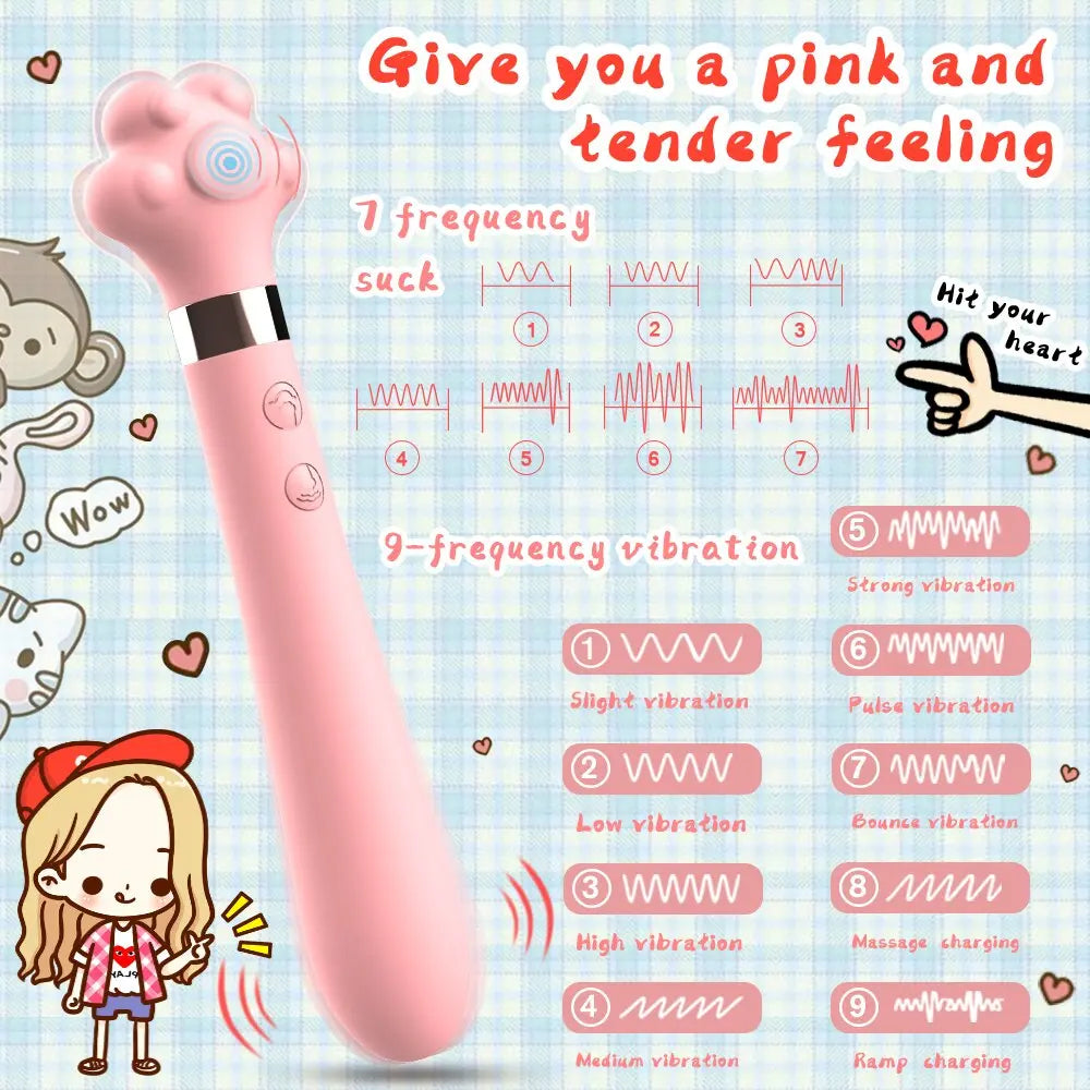 Soft น่ารัก Cat Claw Double Vibrator ซิลิโคนกันน้ำ Wand Masturbator เพศของเล่นสำหรับหญิงช่องคลอด G-Spot Anal นวด Shop - buysextoyth