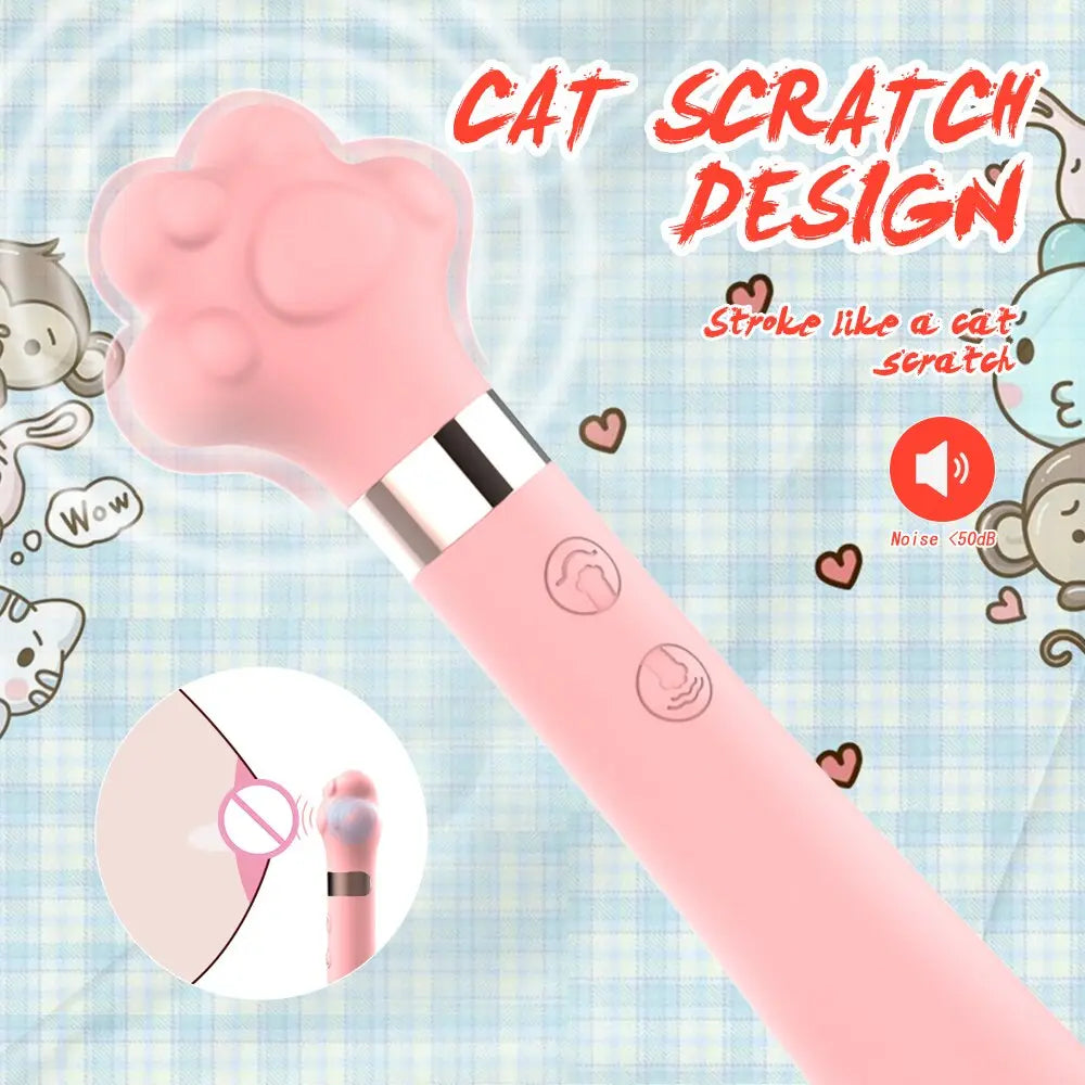 Soft น่ารัก Cat Claw Double Vibrator ซิลิโคนกันน้ำ Wand Masturbator เพศของเล่นสำหรับหญิงช่องคลอด G-Spot Anal นวด Shop - buysextoyth