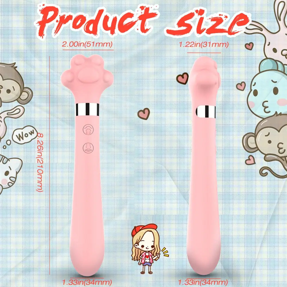 Soft น่ารัก Cat Claw Double Vibrator ซิลิโคนกันน้ำ Wand Masturbator เพศของเล่นสำหรับหญิงช่องคลอด G-Spot Anal นวด Shop - buysextoyth