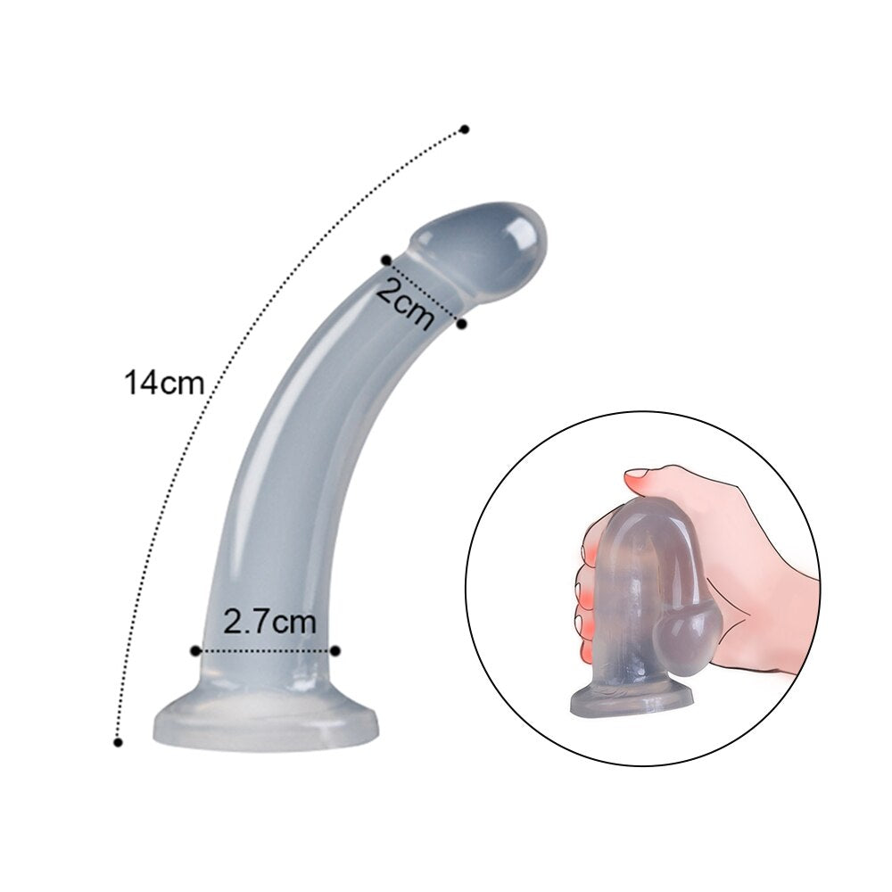 Soft Jelly Dildo Anal Butt Plug Realistic Penis with Powerful Suction Up Strapon Artificial Penis Dick Toy for Adult Sex Toys - buysextoyth