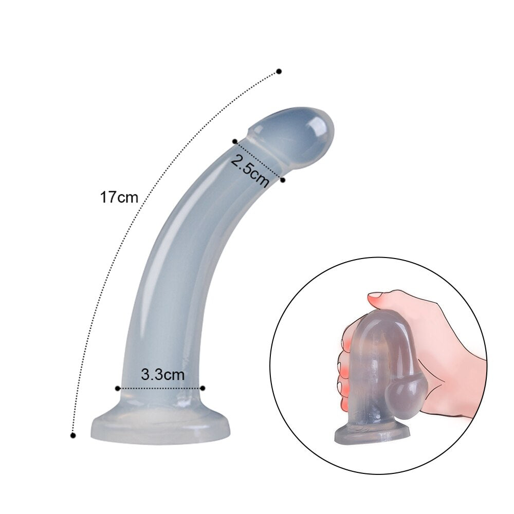 Soft Jelly Dildo Anal Butt Plug Realistic Penis with Powerful Suction Up Strapon Artificial Penis Dick Toy for Adult Sex Toys - buysextoyth