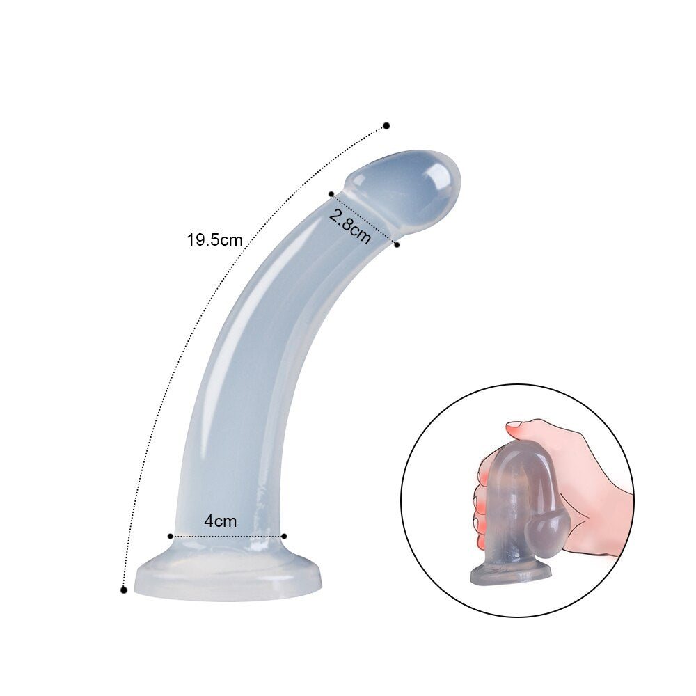 Soft Jelly Dildo Anal Butt Plug Realistic Penis with Powerful Suction Up Strapon Artificial Penis Dick Toy for Adult Sex Toys - buysextoyth