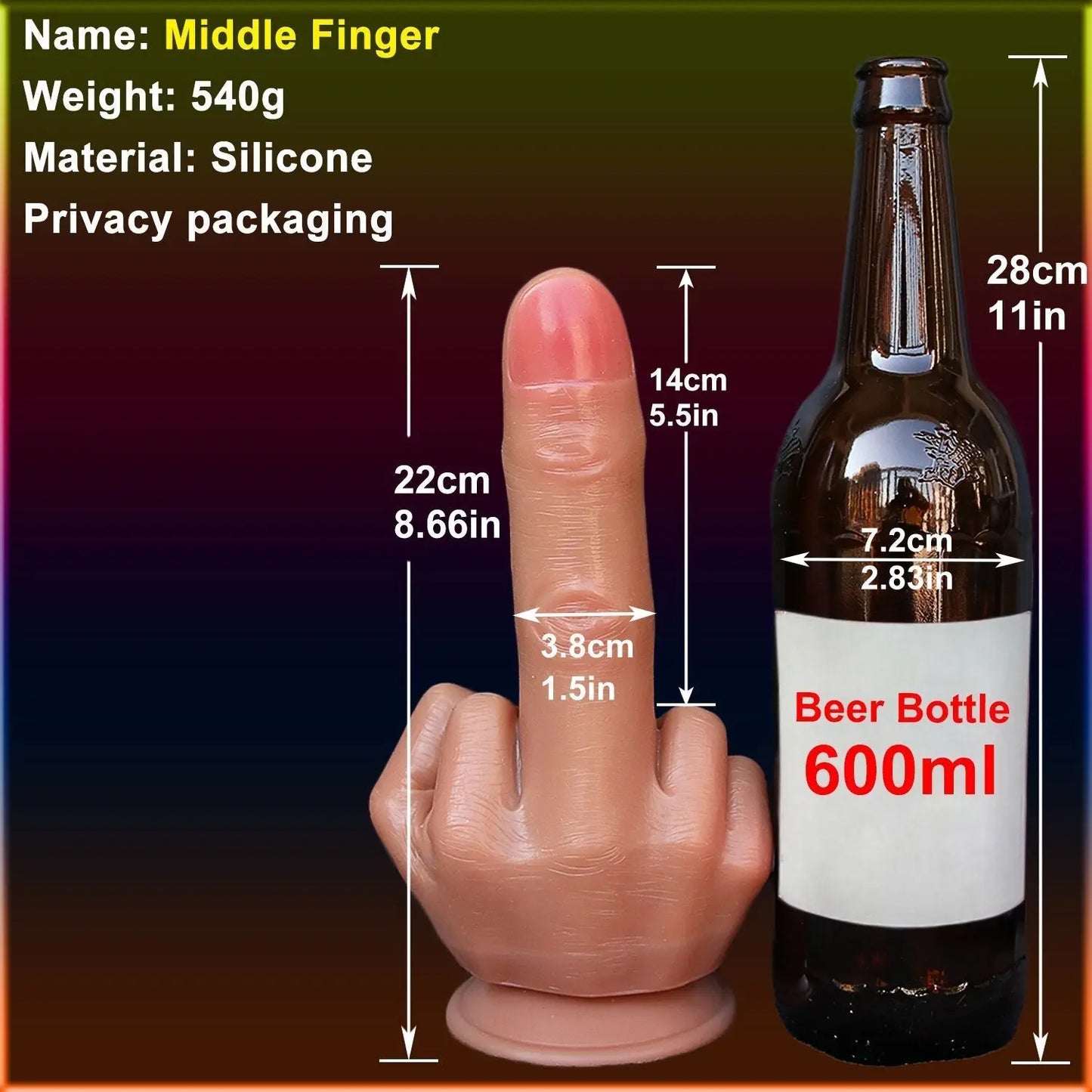 ขนาดใหญ่ Spoof กลางนิ้วมือของขวัญหนา Dildo เกย์นุ่มซิลิโคน Dick Big ดูดถ้วยประดิษฐ์ Penis Anal เสียบของเล่นเพศสำหรับสตรี - buysextoyth