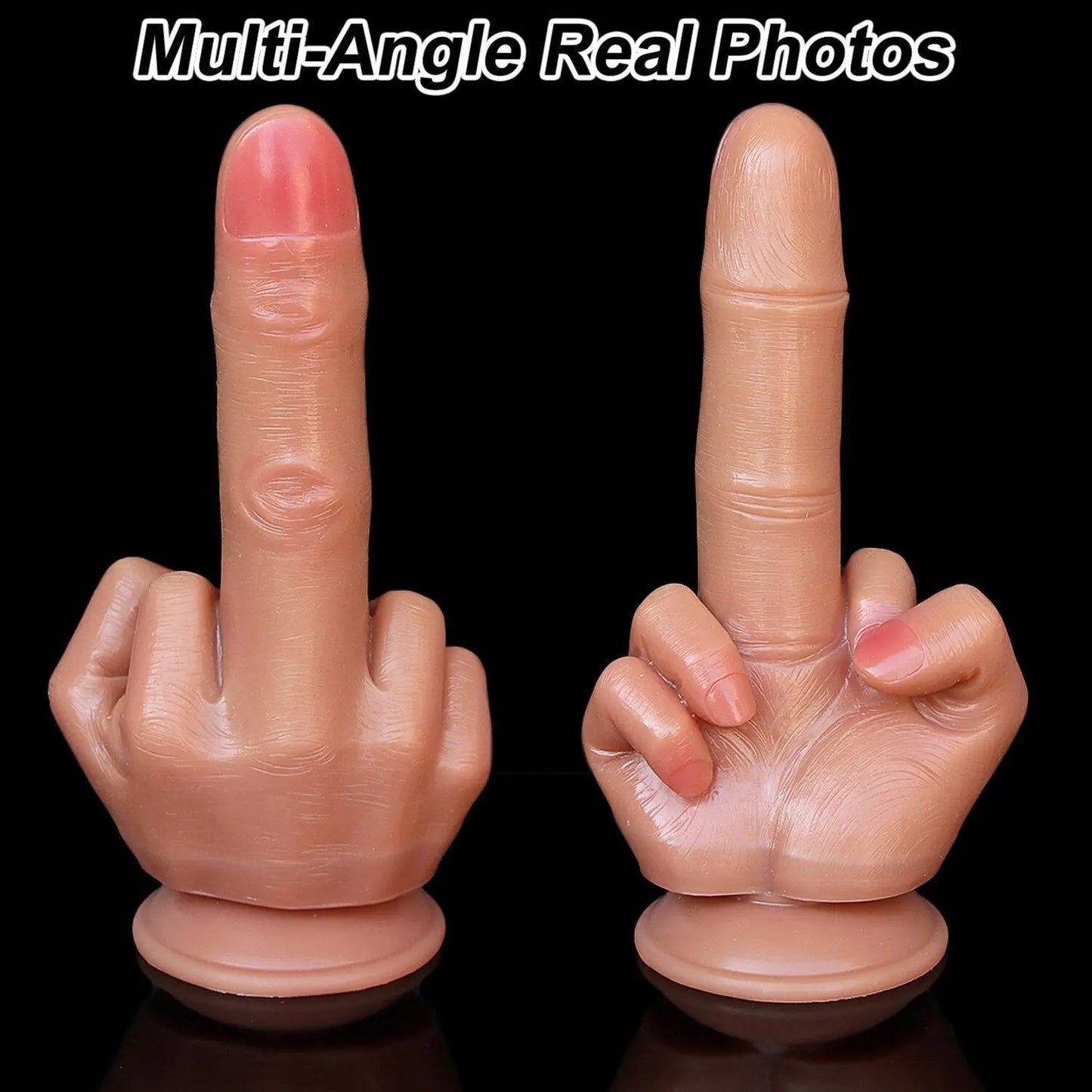 ขนาดใหญ่ Spoof กลางนิ้วมือของขวัญหนา Dildo เกย์นุ่มซิลิโคน Dick Big ดูดถ้วยประดิษฐ์ Penis Anal เสียบของเล่นเพศสำหรับสตรี - buysextoyth