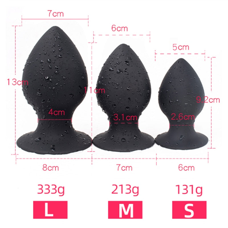 Squeezable Huge Butt Plug with Sucker Silicone Soft Anal Plug Speculum Anus Heavy Prostate Massager Anal Sex Toys for Women Men - buysextoyth