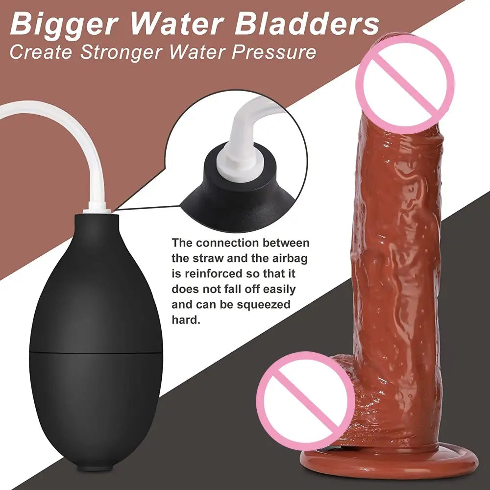 สมจริง Squirting Dildo Ejaculating อวัยวะเพศชายสำหรับผู้เริ่มต้น.นุ่ม Dildo โค้งและลูกผู้หญิง G-Spot Anal Prostate - buysextoyth