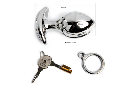 Stainless Steel Anal Lock.Anal Vaginal Dilator.Openable Anal Plugs Heavy Anus Beads Lock. Anal Sex Toys. Adult Game M096 - buysextoyth