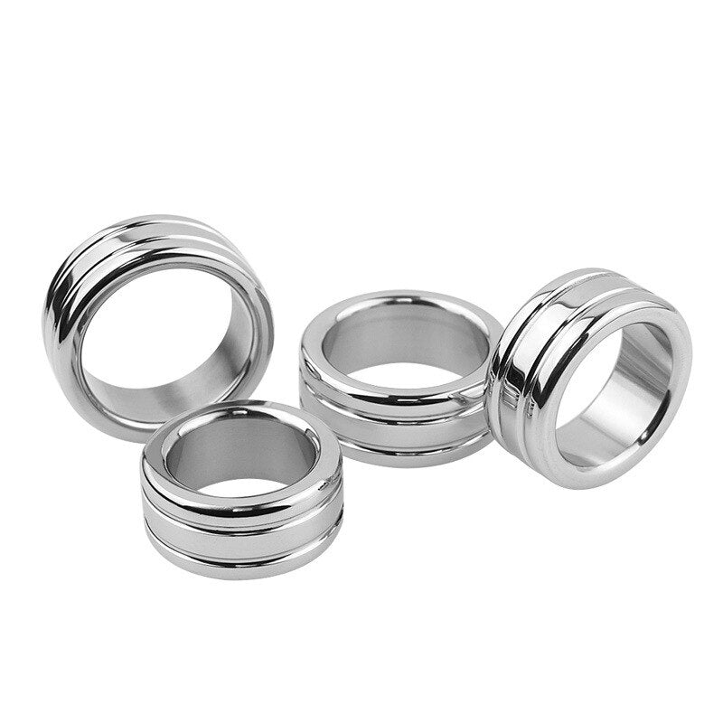 Stainless Steel Cock Ring Metal Penis Bondage Lock Restraint Ring Male Time Delay Ejaculation Penis Ring BDSM Sex Toy for Men - buysextoyth